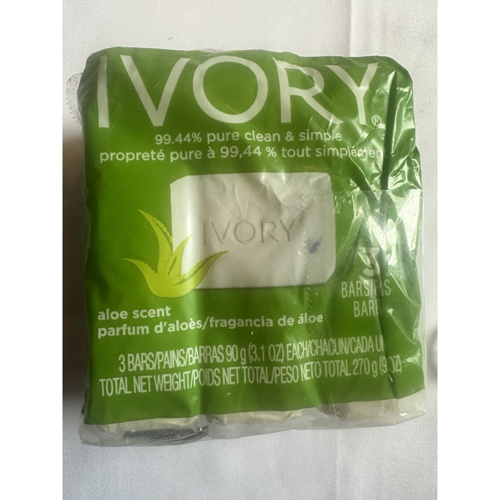 NOS Ivory Bar Soap Simple Soft Smooth Skin Aloe Vera - Package Of‎ 3 - 3oz Bars